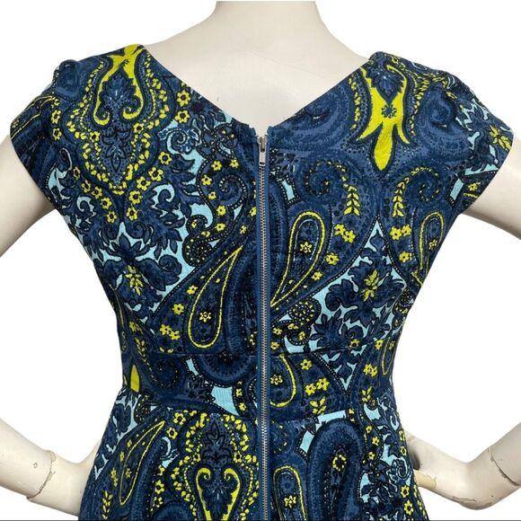 PLENTY TRACY REESE Anthropologie Fit Flare Mini Skater Dress Paisley Pockets 4P - Picture 8 of 13